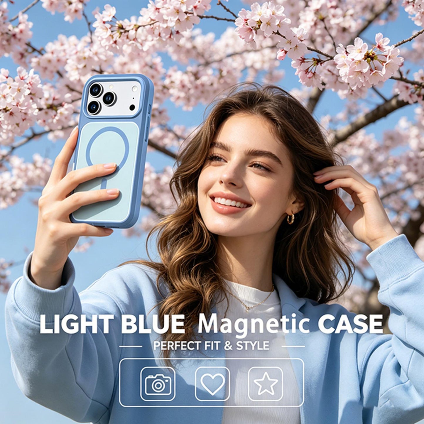 For iPhone 17 Pro Silicone Magnetic Anti-drop Protective Phone Case(Light Blue)