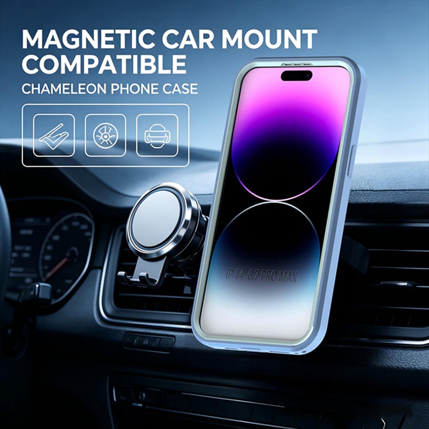 For iPhone 14 Pro Max Silicone Magnetic Anti-drop Protective Phone Case(Light Blue)