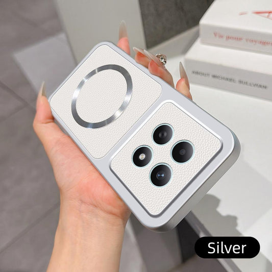 For Redmi Note 15 4G / 5G Global 164mm Lambskin Series Magnetic Skin Feel Phone Case(Silver)