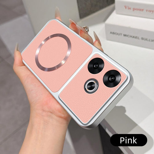 For Redmi Turbo 3 Lambskin Series Magnetic Skin Feel Phone Case(Pink)