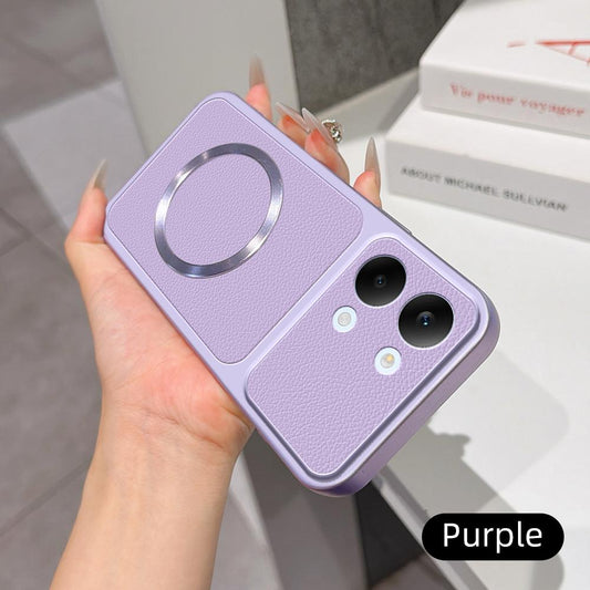 For Redmi Turbo 5 Max 5G Lambskin Series Magnetic Skin Feel Phone Case(Purple)