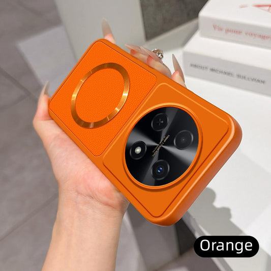 For Huawei Enjoy 70 Pro Lambskin Series Magnetic Skin Feel Phone Case(Orange)