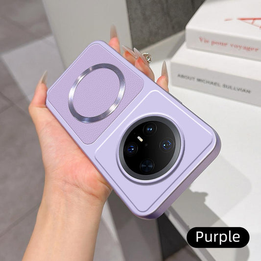 For Huawei Mate 70 Pro Lambskin Series Magnetic Skin Feel Phone Case(Purple)