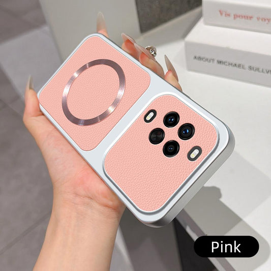 For Huawei nova 14 Pro Lambskin Series Magnetic Skin Feel Phone Case(Pink)