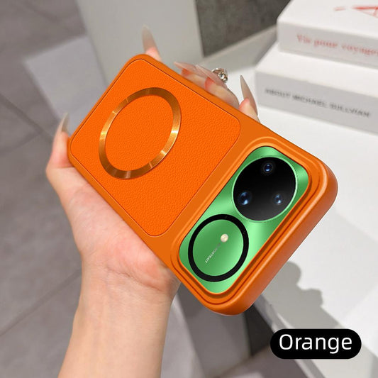For Huawei nova 15 Ultra Lambskin Series Magnetic Skin Feel Phone Case(Orange)
