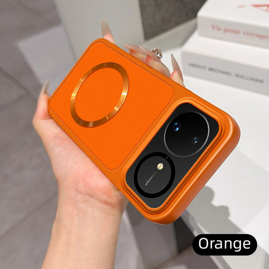 For Huawei nova 16 Lambskin Series Magnetic Skin Feel Phone Case(Orange)