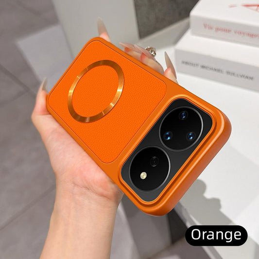 For Huawei nova 16 Pro Lambskin Series Magnetic Skin Feel Phone Case(Orange)