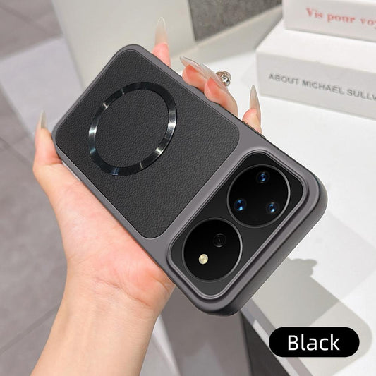 For Huawei nova 16 Pro Lambskin Series Magnetic Skin Feel Phone Case(Black)