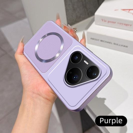 For Huawei Pura 80 Pro 5G Lambskin Series Magnetic Skin Feel Phone Case(Purple)