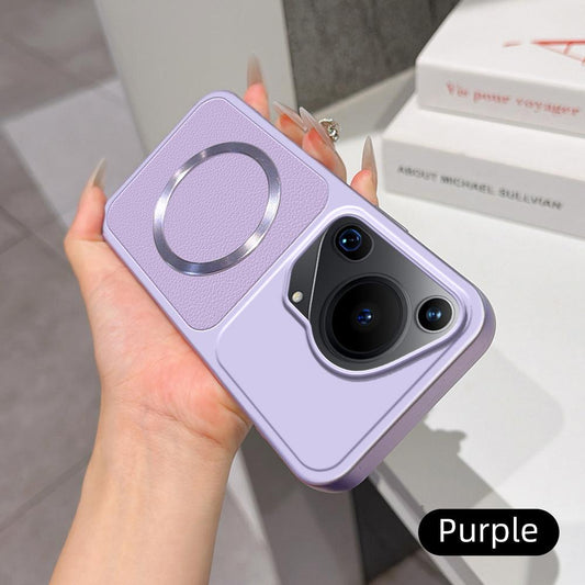 For Huawei Pura 70 Ultra Lambskin Series Magnetic Skin Feel Phone Case(Purple)