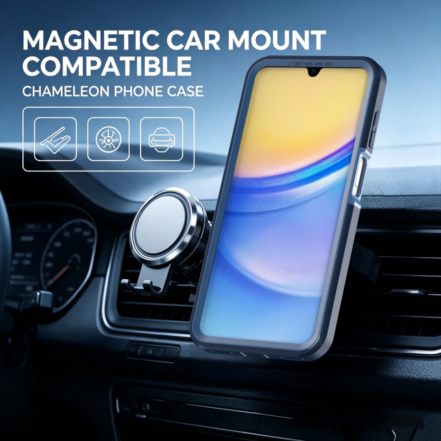 For Galaxy A17 / A16 / A26 5G Silicone Magnetic Anti-drop Protective Phone Case(Blue)