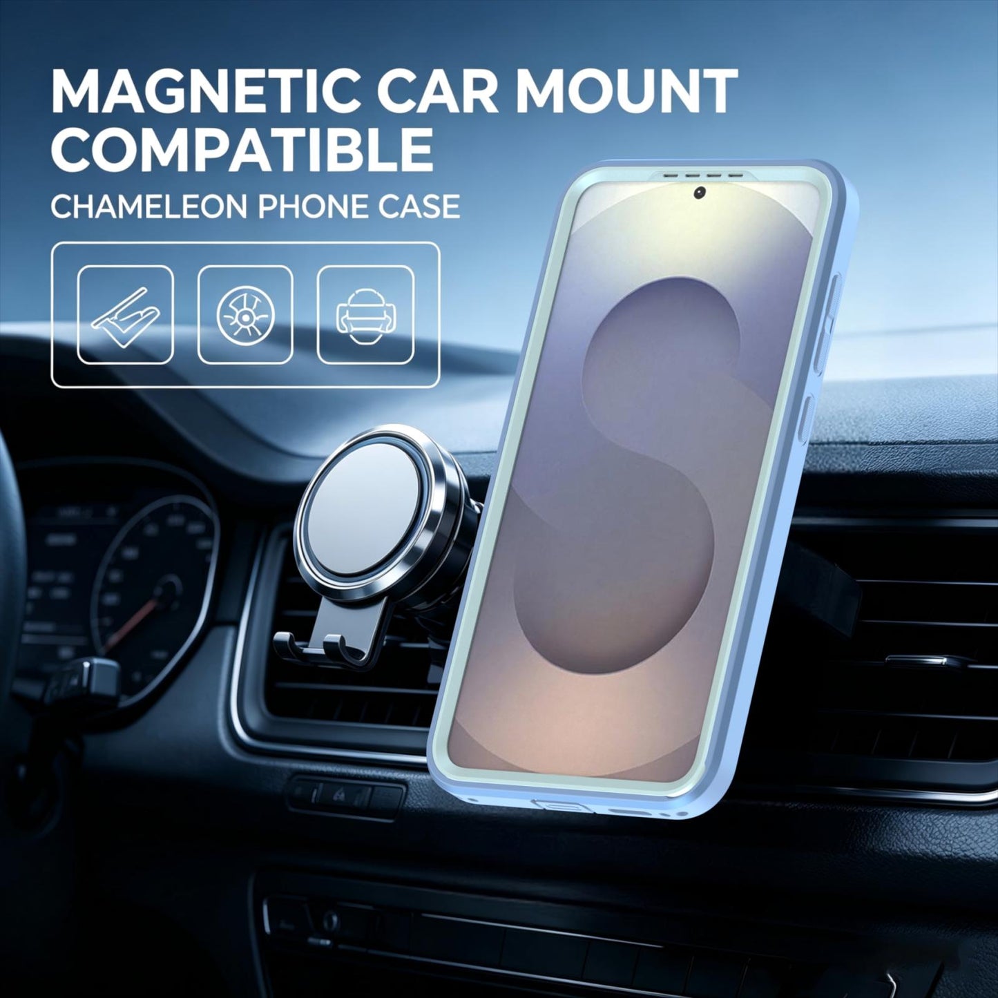 For Galaxy S26 / S25 FE 5G Silicone Magnetic Anti-drop Protective Phone Case(Light Blue)