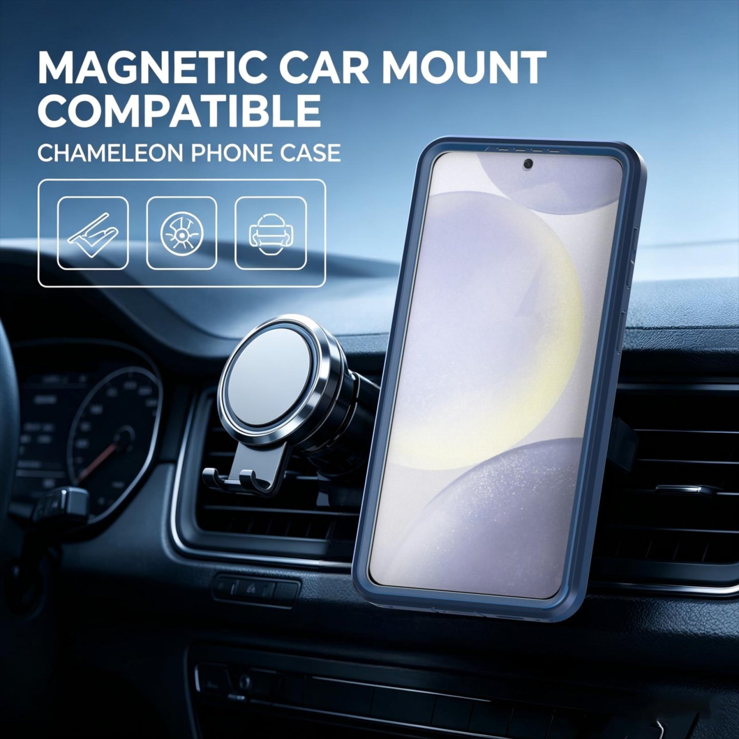 For Galaxy S26 5G Silicone Magnetic Anti-drop Protective Phone Case(Blue)