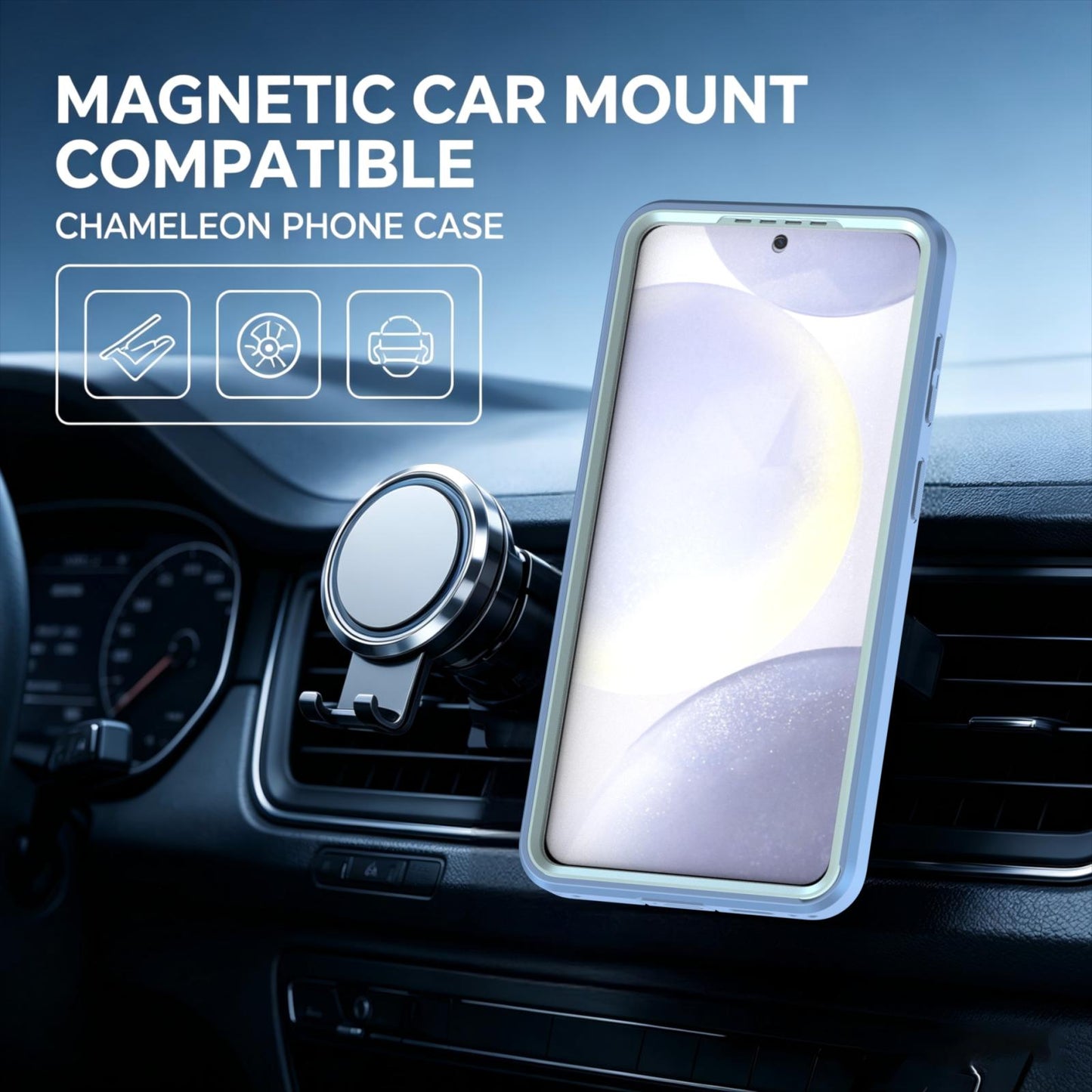 For Galaxy S26 5G Silicone Magnetic Anti-drop Protective Phone Case(Light Blue)