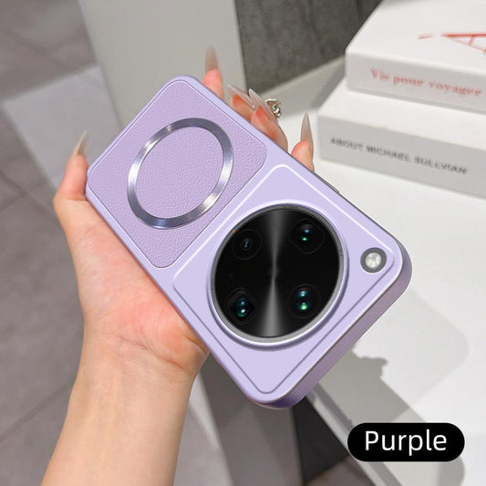 For OPPO Find X8 Ultra Lambskin Series Magnetic Skin Feel Phone Case(Purple)