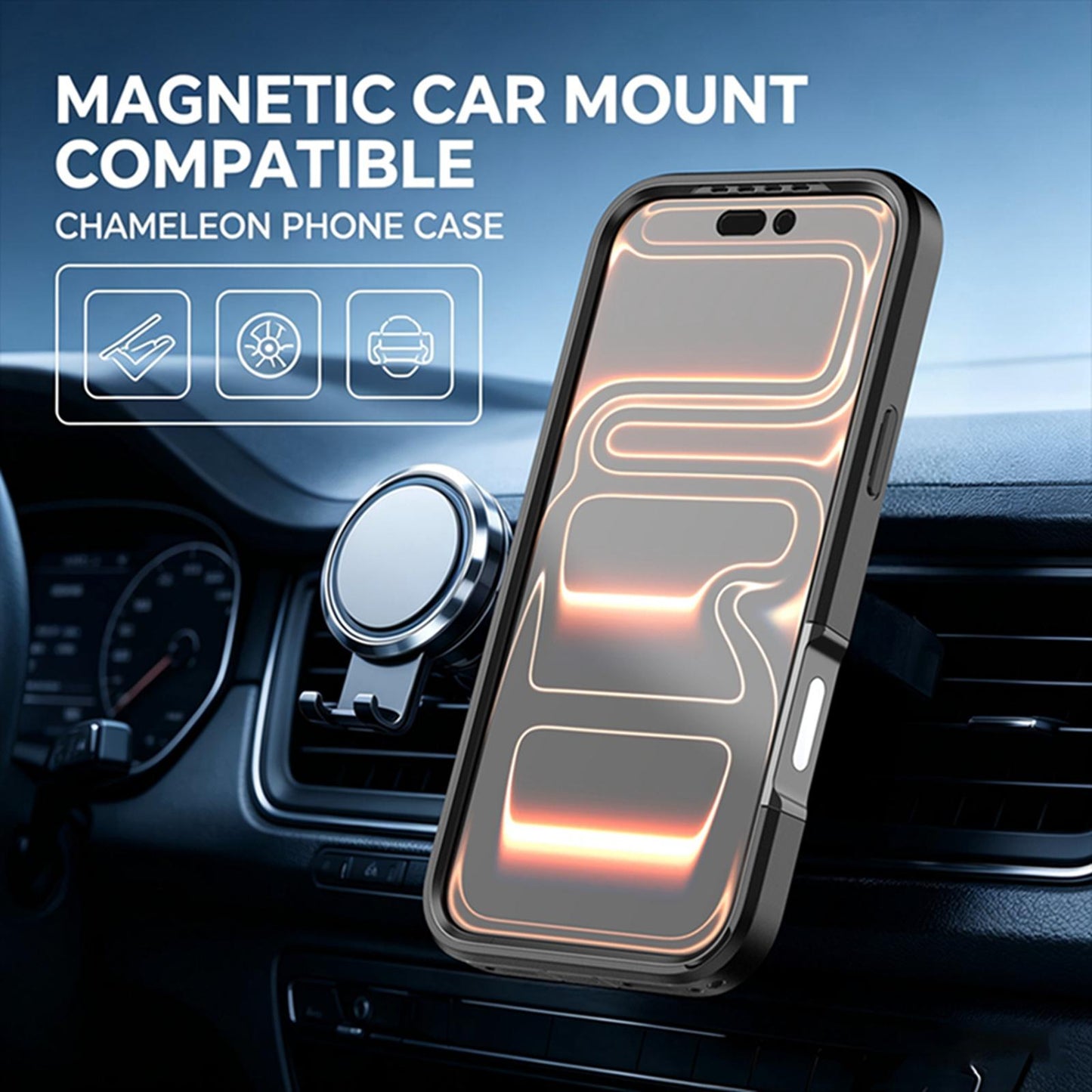 For iPhone 17 Pro Silicone Magnetic Anti-drop Protective Phone Case with 360 Rotating Holder(Black)