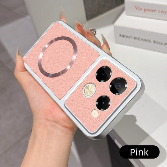For Infinix Note 40 Pro 4G Lambskin Series Magnetic Skin Feel Phone Case(Pink)