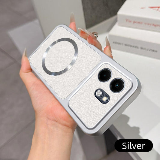 For Infinix Smart 9 Lambskin Series Magnetic Skin Feel Phone Case(Silver)
