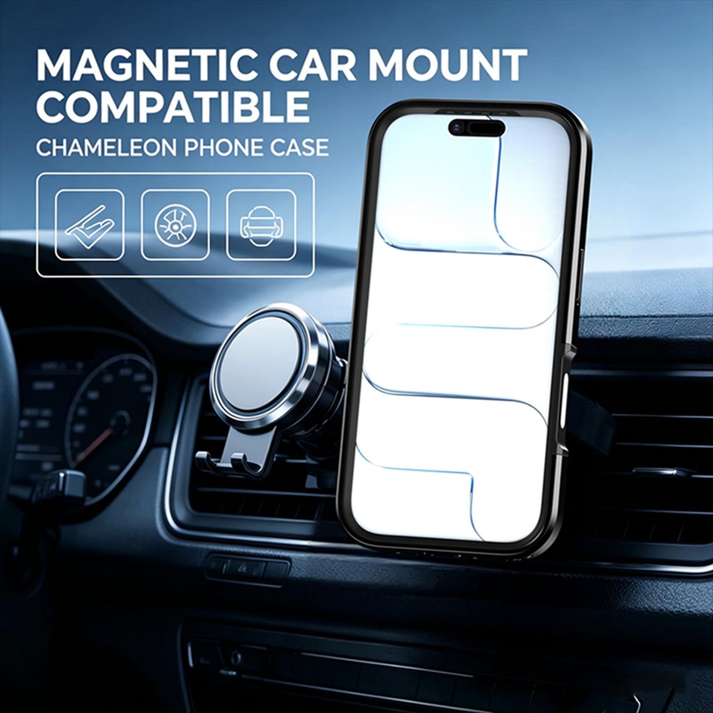 For iPhone 17 Silicone Magnetic Anti-drop Protective Phone Case with 360 Rotating Holder(Black)