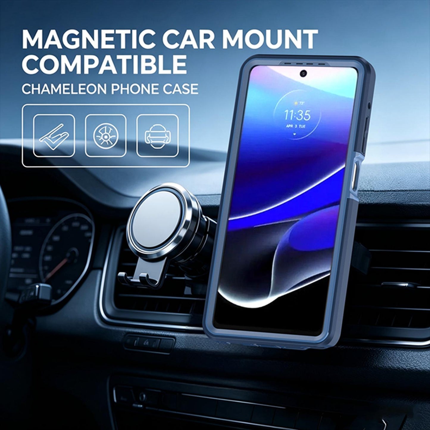 For Motorola Moto G Stylus 5G 2026 Silicone Magnetic Anti-drop Protective Phone Case with 360 Rotating Holder(Blue)