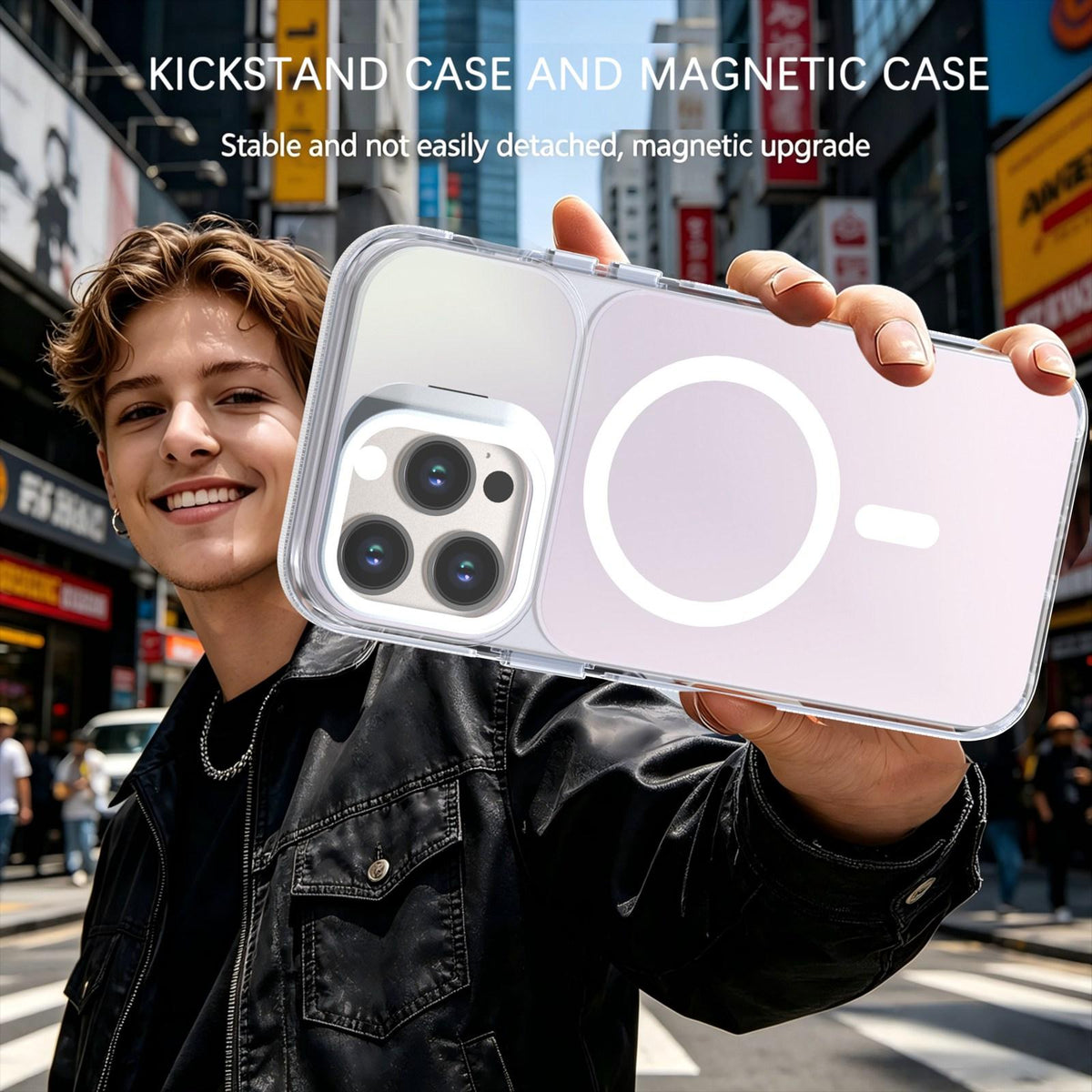 For iPhone 14 Pro Max Chameleon Gen2 Lens Cover Kickstand Magnetic Phone Case - White - EDA010044511A