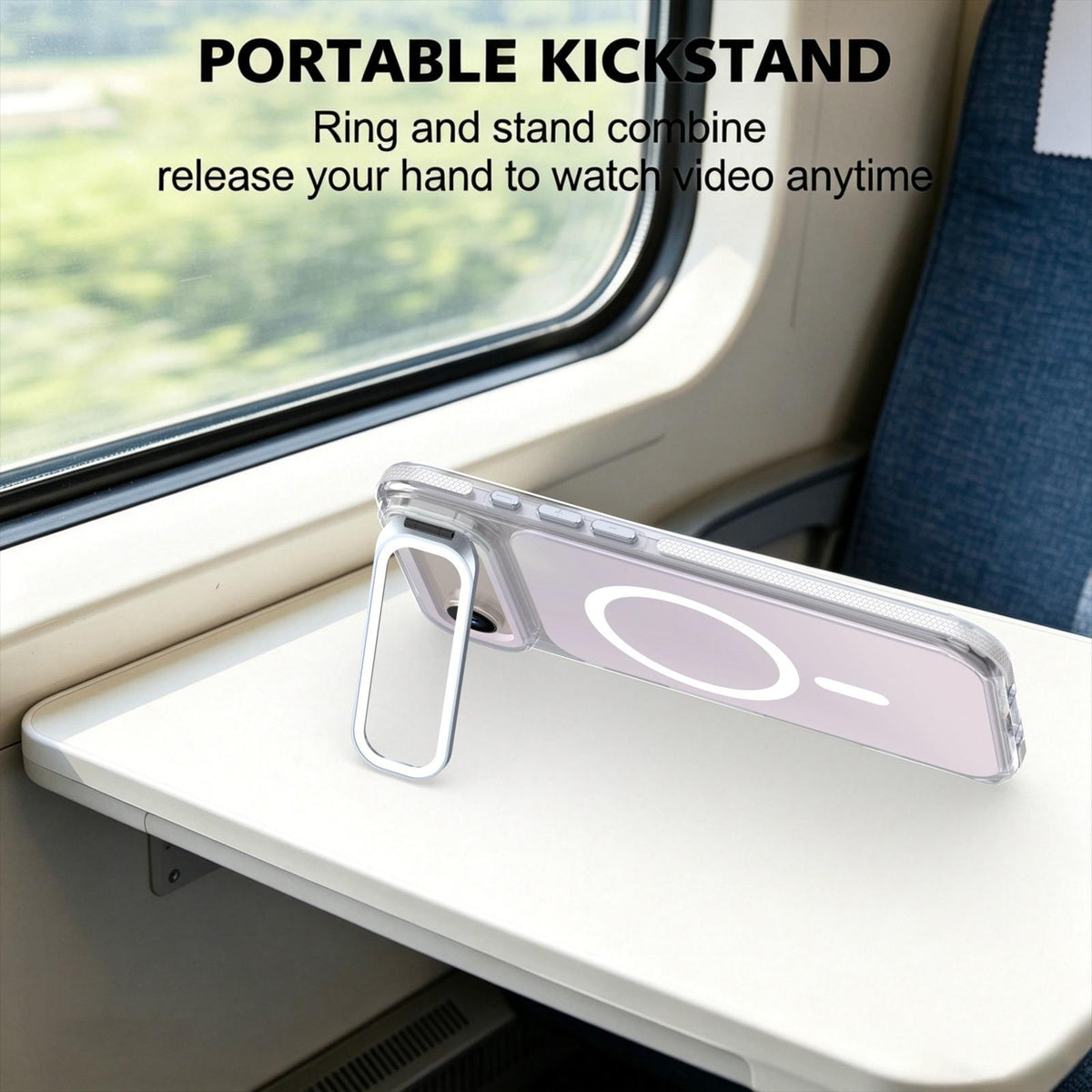 For iPhone Air Chameleon Gen2 Lens Cover Kickstand Magnetic Phone Case - White - EDA010044520A