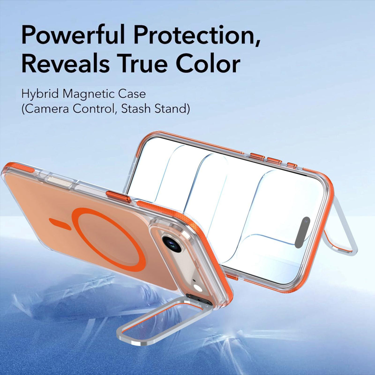 For iPhone Air Chameleon Gen2 Lens Cover Kickstand Magnetic Phone Case - Orange - EDA010044520B