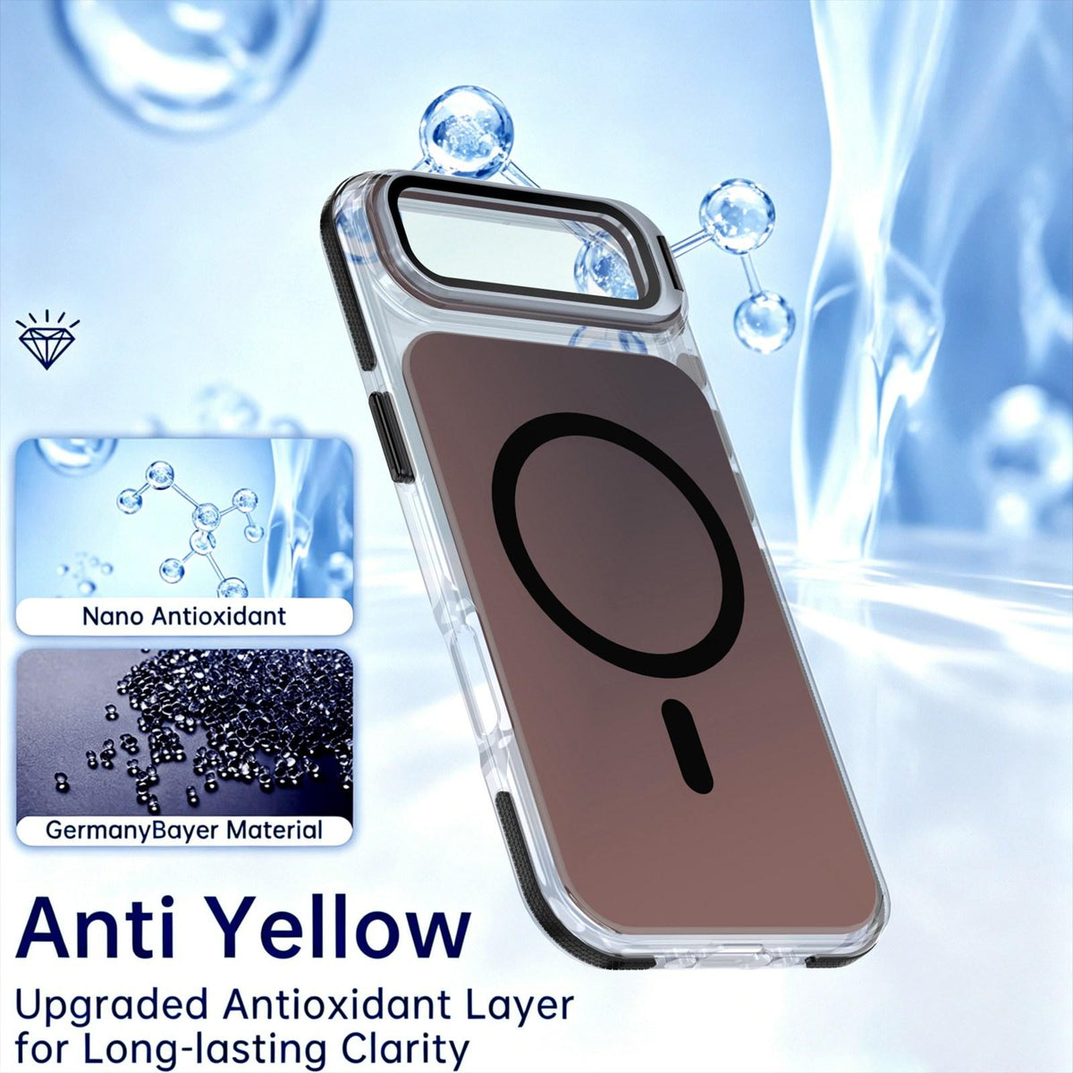For iPhone Air Chameleon Gen2 Lens Cover Kickstand Magnetic Phone Case - Black - EDA010044520C