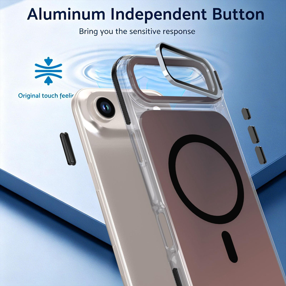 For iPhone Air Chameleon Gen2 Lens Cover Kickstand Magnetic Phone Case - Black - EDA010044520C