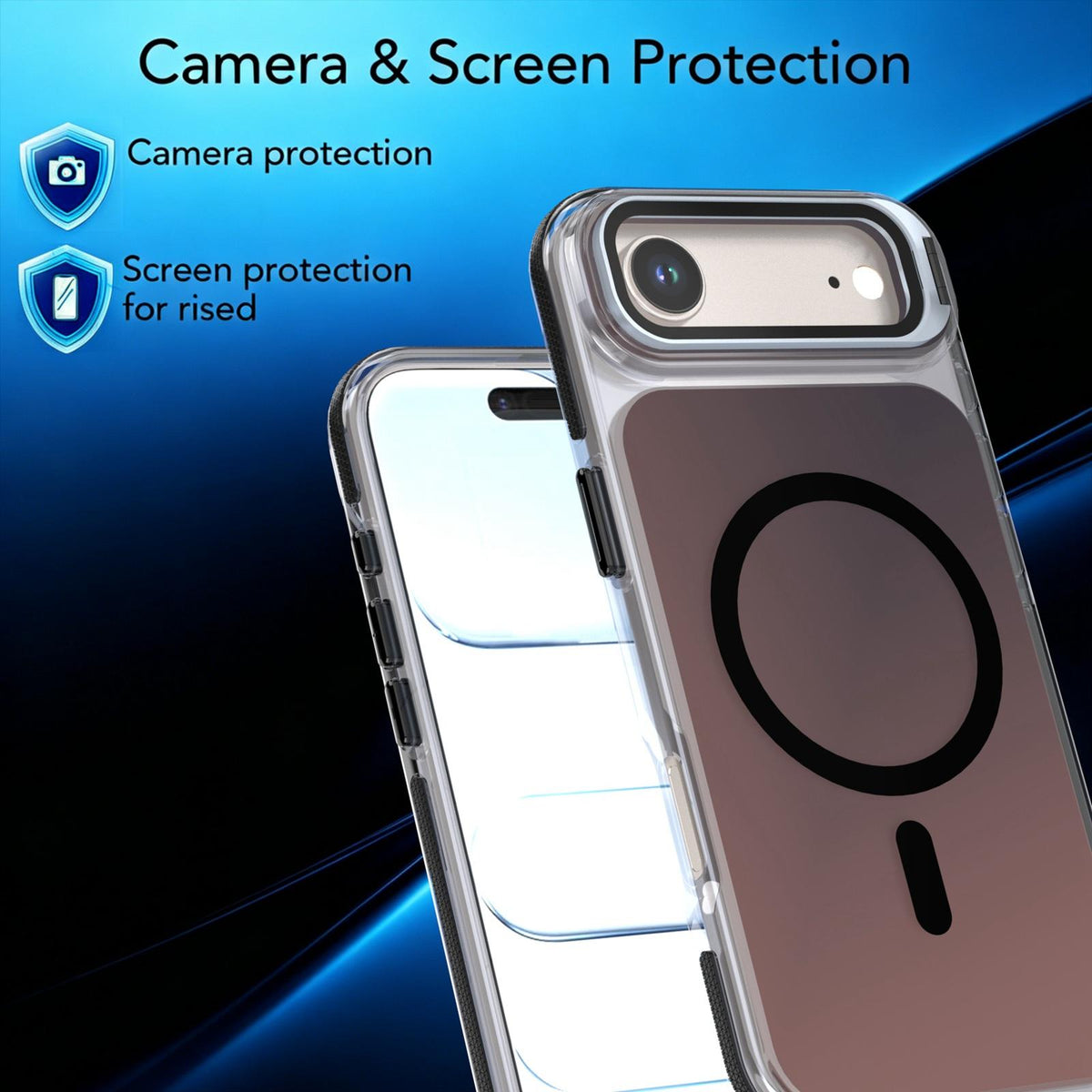 For iPhone Air Chameleon Gen2 Lens Cover Kickstand Magnetic Phone Case - Black - EDA010044520C