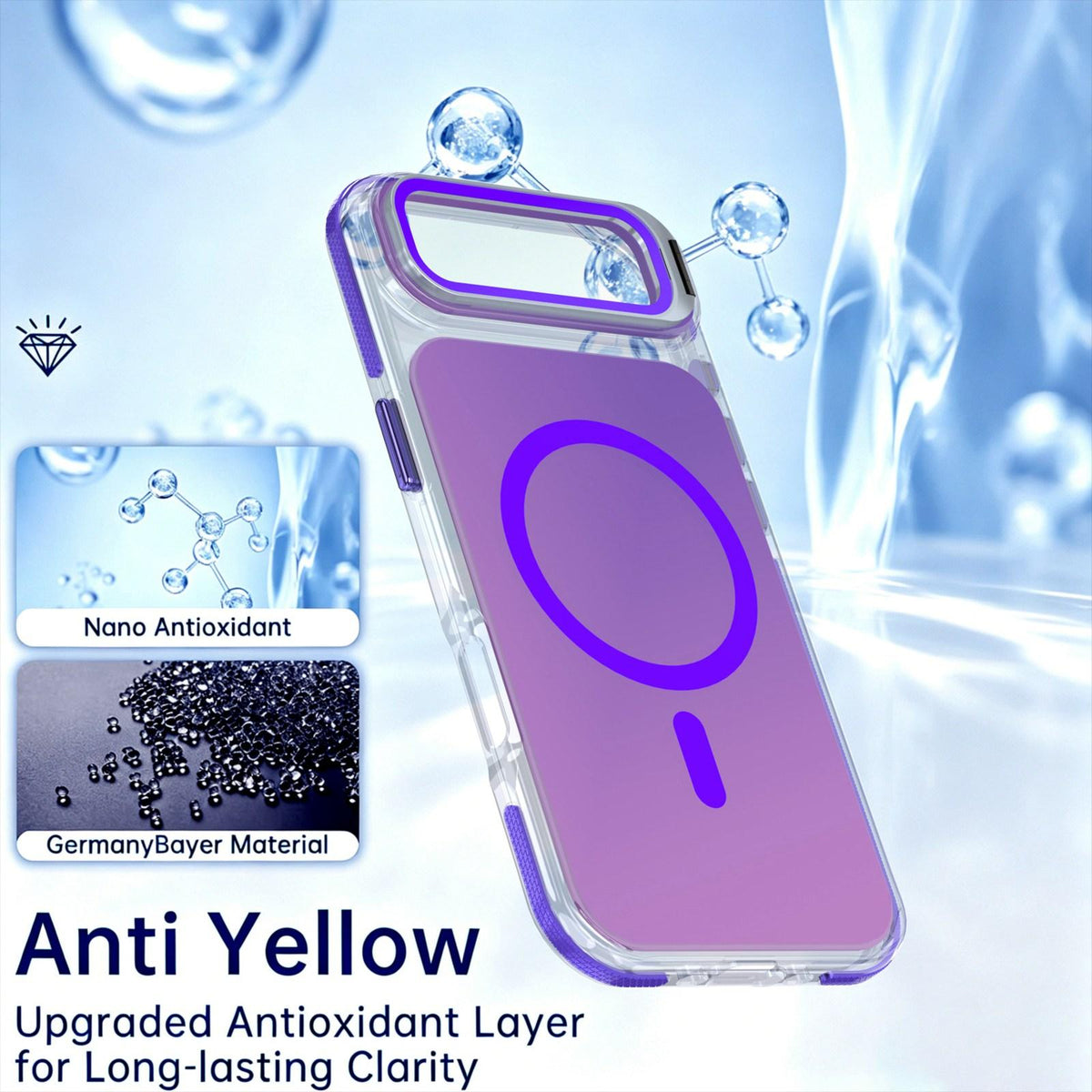 For iPhone Air Chameleon Gen2 Lens Cover Kickstand Magnetic Phone Case - Purple - EDA010044520D