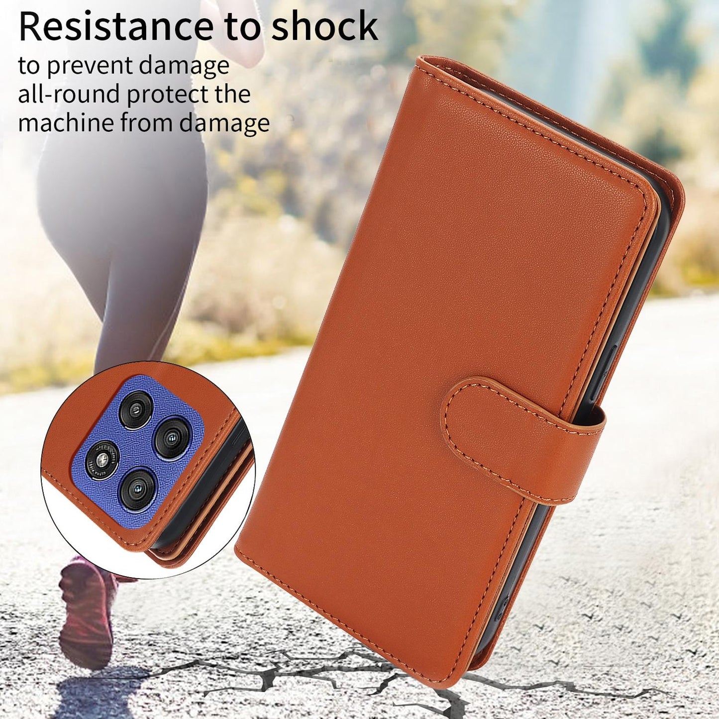 For Motorola Moto G Stylus 2025 / Edge 60 Stylus Multi-Card Wallet RFID Leather Phone Case(Brown)