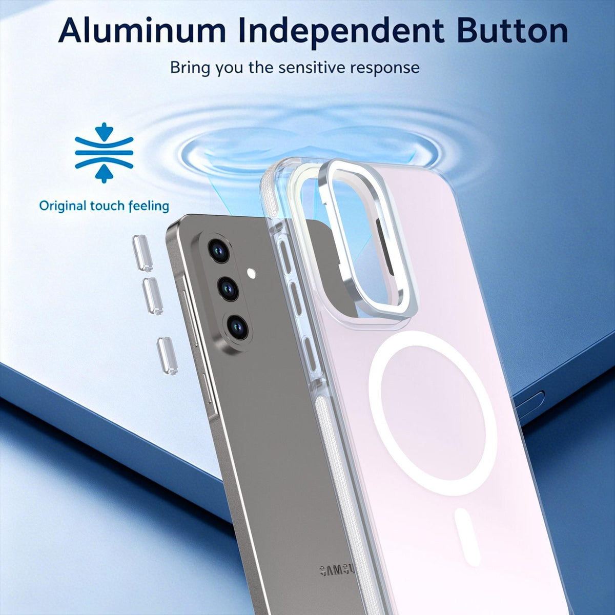For Galaxy A36 / A56 / A37 5G Chameleon Gen2 Lens Cover Kickstand Magnetic Phone Case - White - EDA010048710A