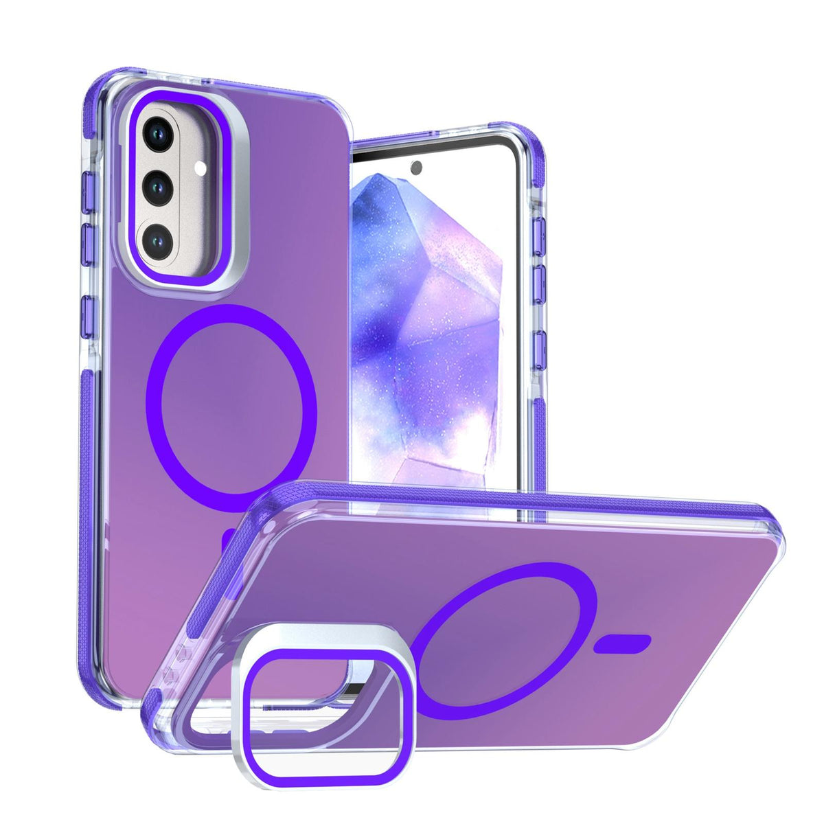 For Galaxy A36 / A56 / A37 5G Chameleon Gen2 Lens Cover Kickstand Magnetic Phone Case - Purple - EDA010048710D