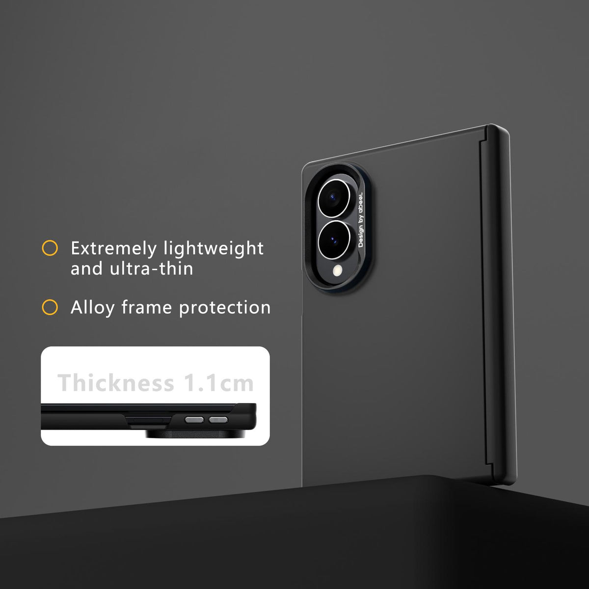 For Galaxy Z Fold8 5G ABEEL Lightweight Zero Skin Feel Magnetic PC Phone Case - Black - EDA010059802A