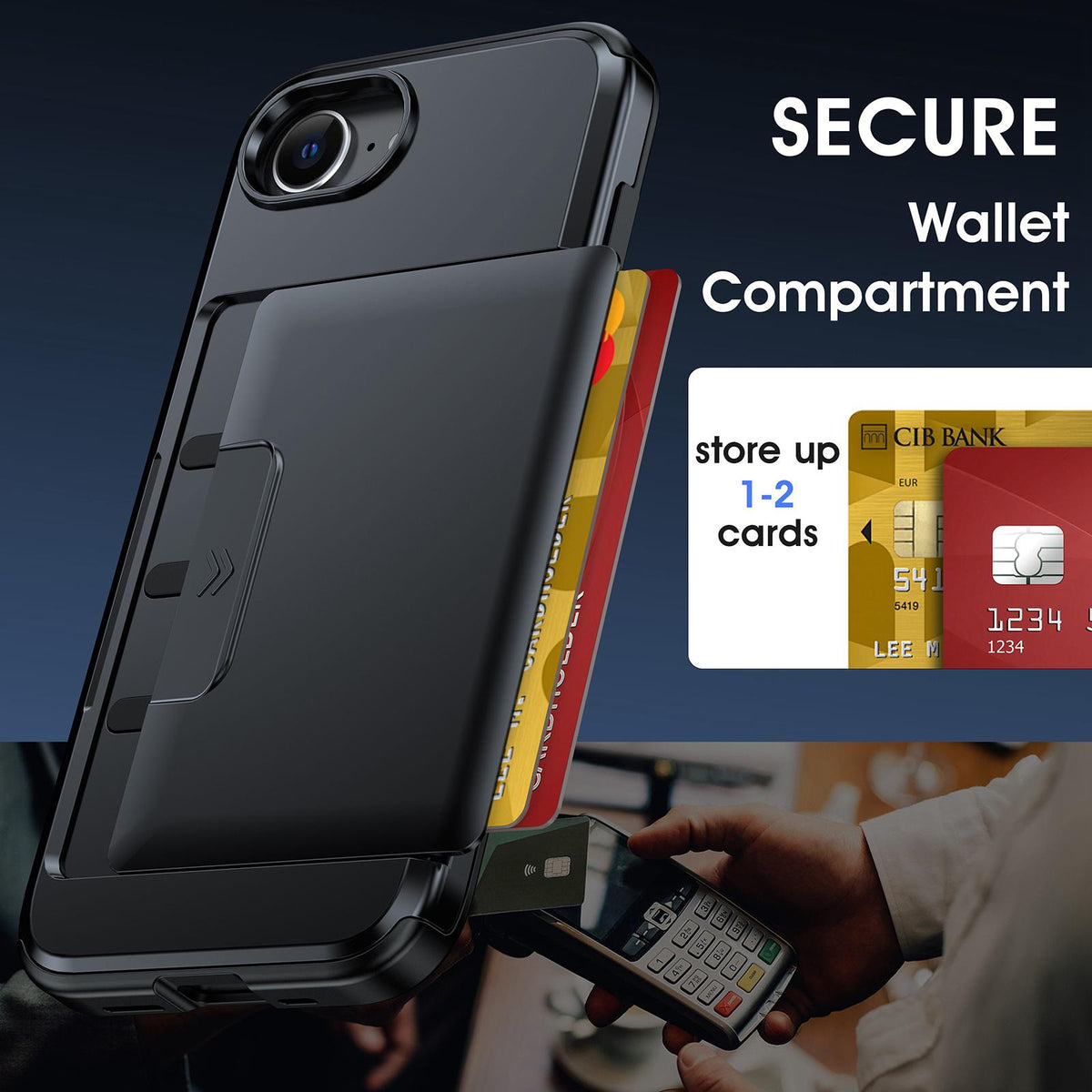 For iPhone 17e / 16e Sliding Card Slot PC Hybrid TPU Phone Case - Army Green - EDA010102003E