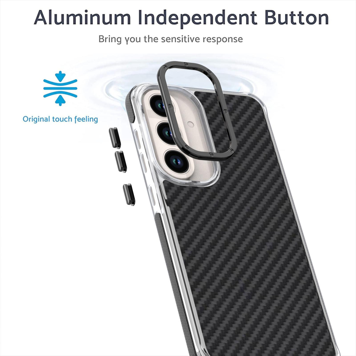 For Galaxy S26 FE 5G Dual-Color Carbon Fiber Texture Acrylic Hybrid TPU Phone Case - Black - EDA010106601B