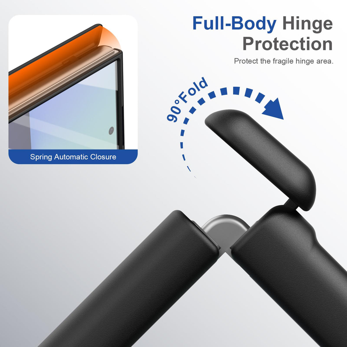 For Samsung Galaxy Z Fold7 5G Full Cover HD Integrated Magnetic Hinge Folding Phone Case - Black - EDA010134104A