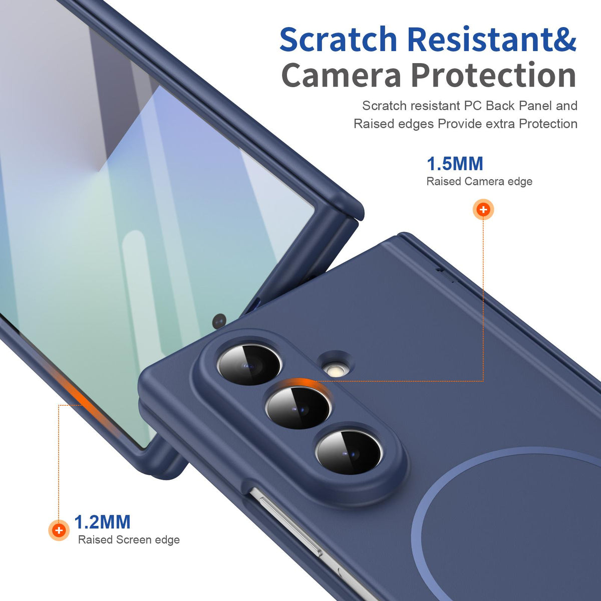 For Samsung Galaxy Z Fold7 5G Full Cover HD Integrated Magnetic Hinge Folding Phone Case - Blue - EDA010134104B