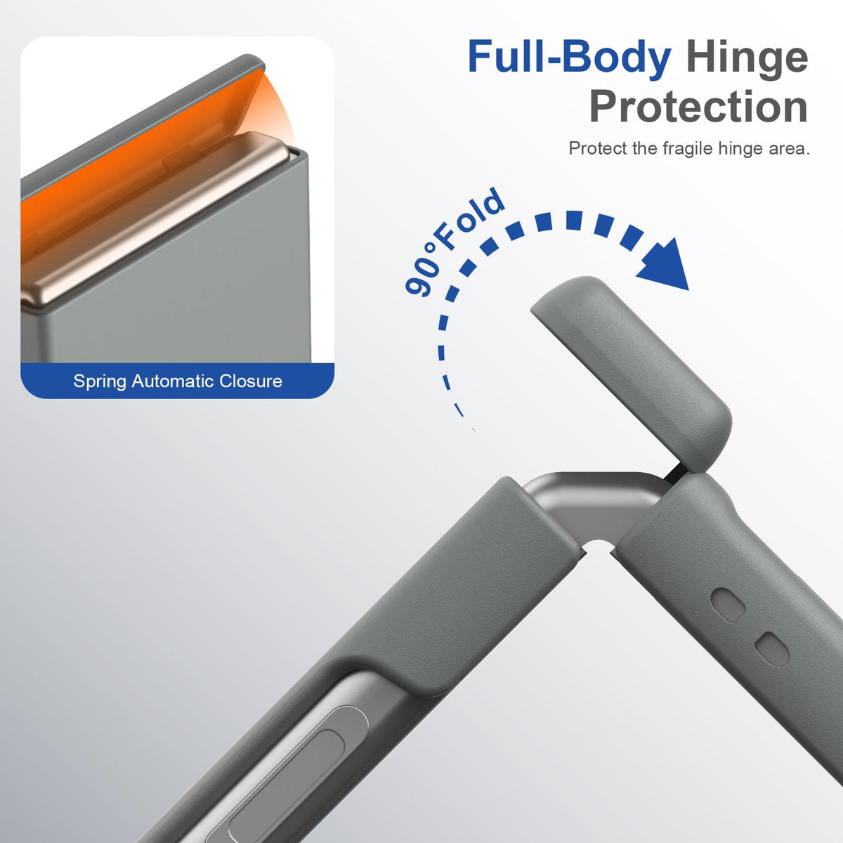 For Galaxy Z Flip4 Full Cover HD Integrated Magnetic Hinge Folding Phone Case - Grey - EDA010134111D