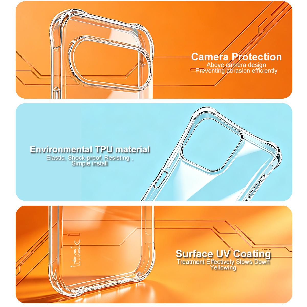 For Google Pixel 11 Pro XL imak Magnetic Shockproof Airbag TPU Phone Case - Transparent - EDA010146201A