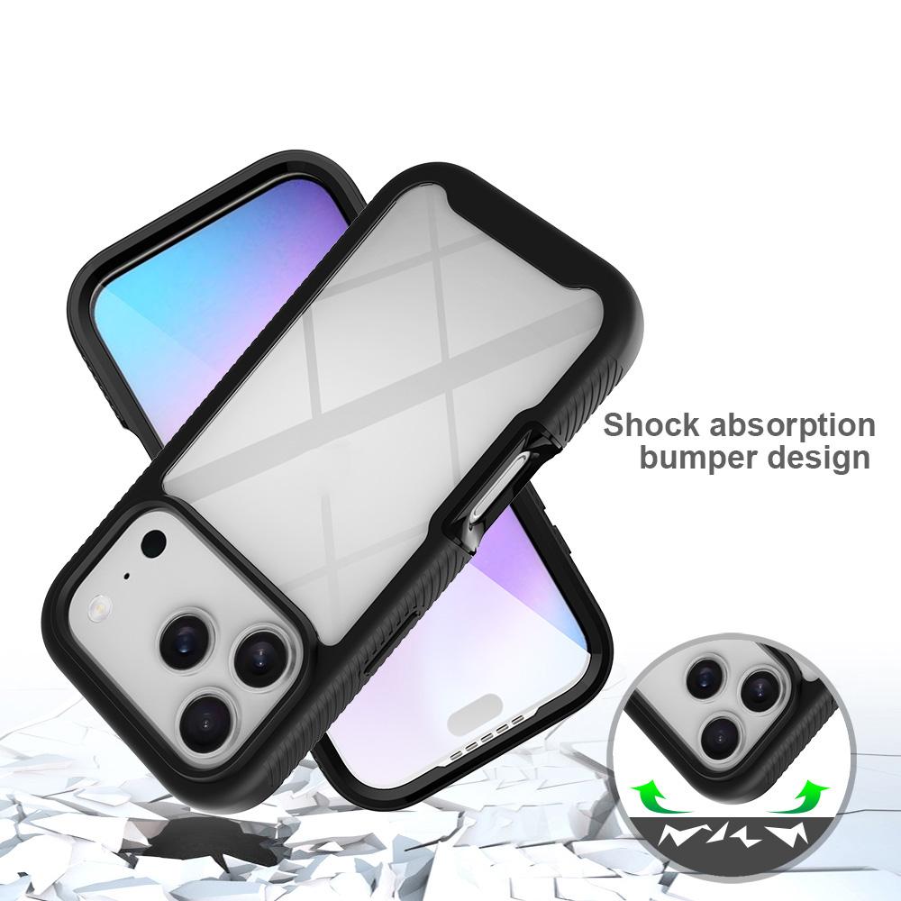 For iPhone 17 Pro Starry Sky Solid Color Series PC + TPU Phone Case with PET Film - Black - EDA010188204A