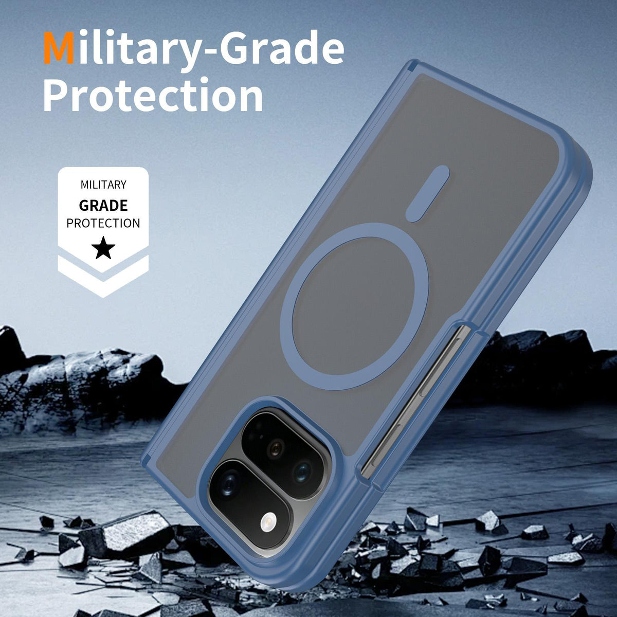 For Google Pixel 11 Pro Fold Skin Feel TPU Hybrid PC Magnetic Phone Case with Hinge Cover - Blue - EDA010202101B