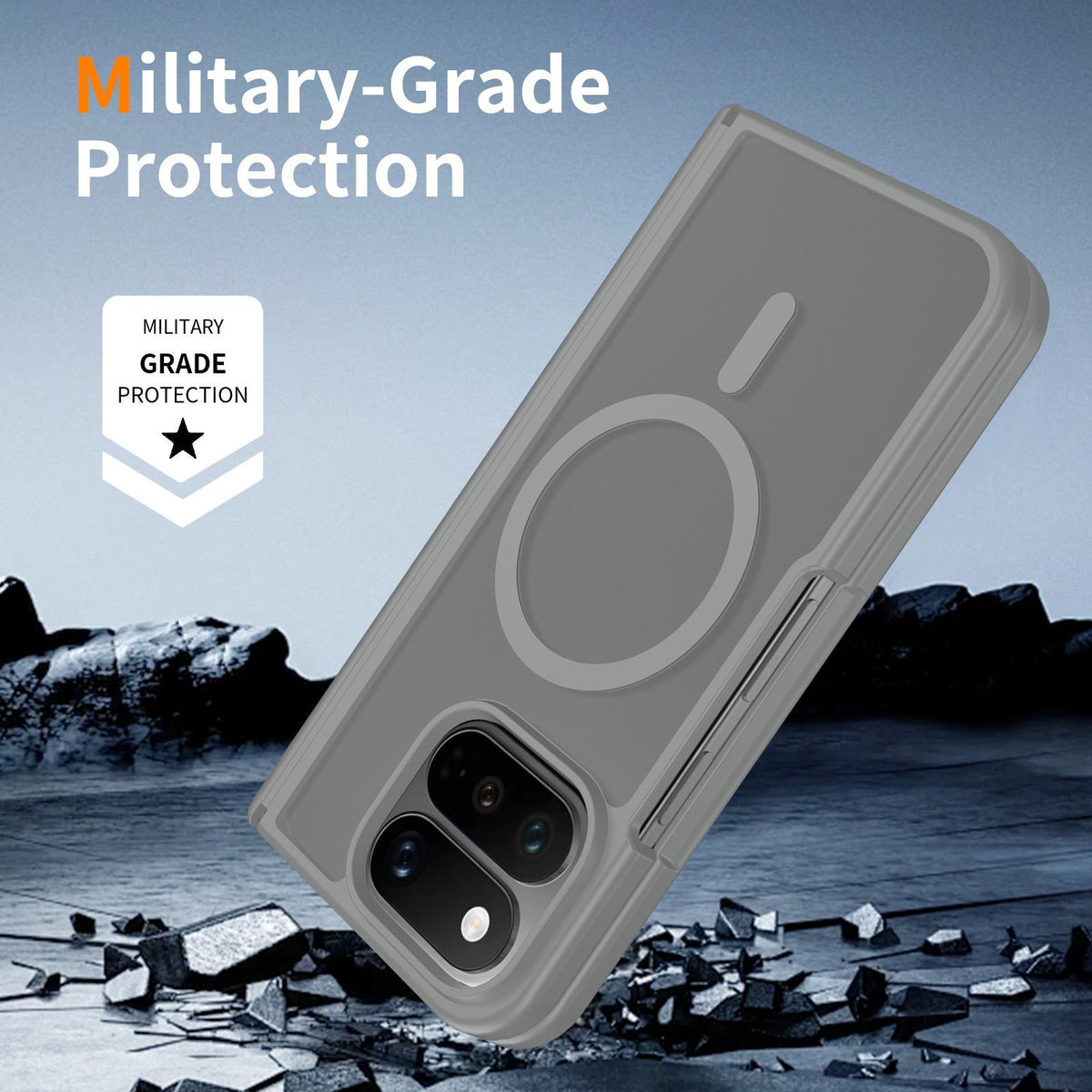 For Google Pixel 11 Pro Fold Skin Feel TPU Hybrid PC Magnetic Phone Case with Hinge Cover - Dark Grey - EDA010202101E