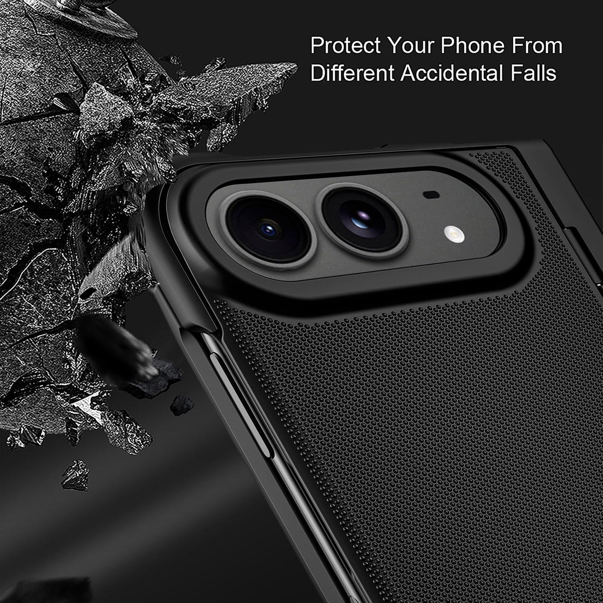 For iPhone Duo Integrated Flip Cover Holder Spray-Coated Finish Phone Case - Blue - EDA010213801A