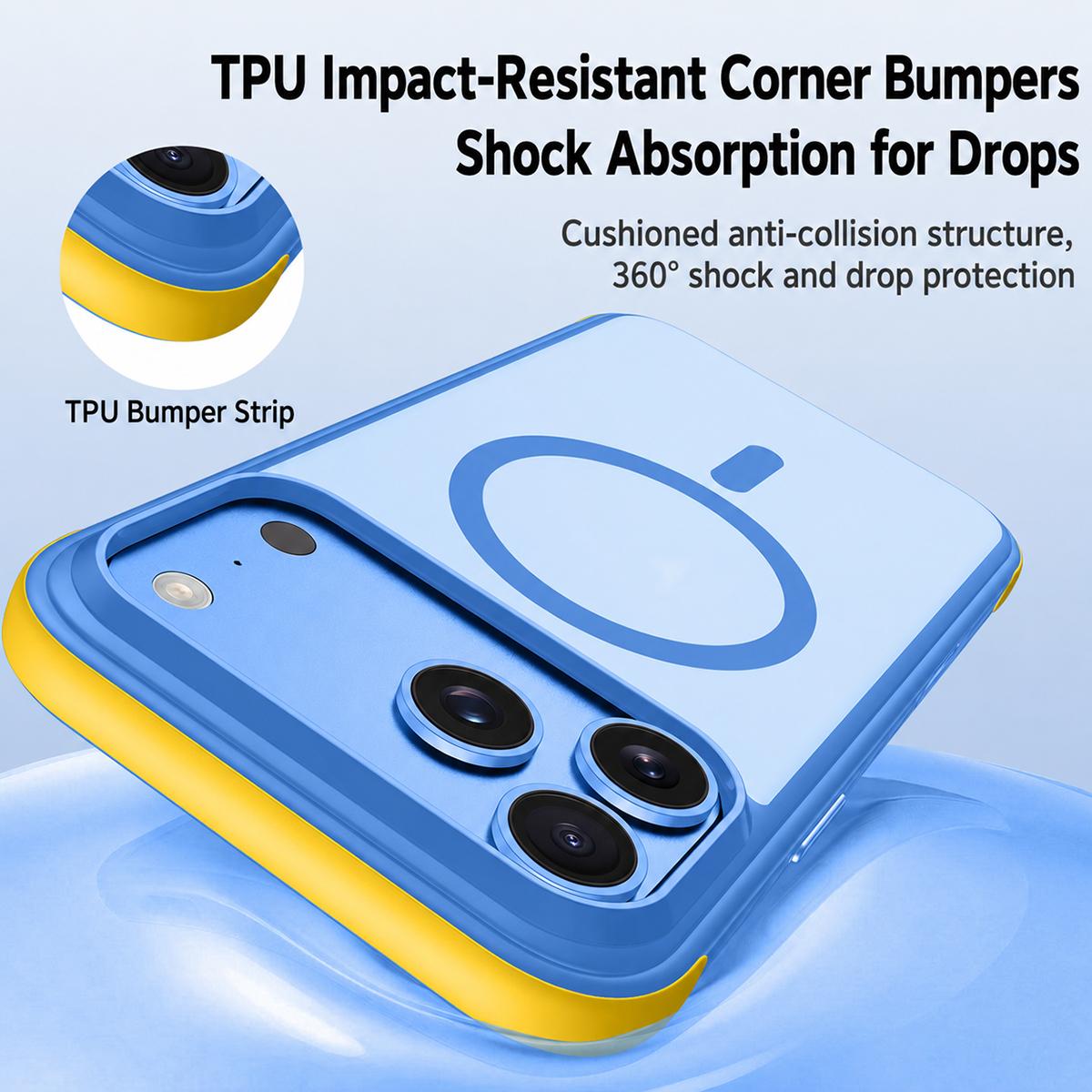 For iPhone 18 Pro Max Magnetic Shockproof Protective Phone Case - Blue - EDA010217102C