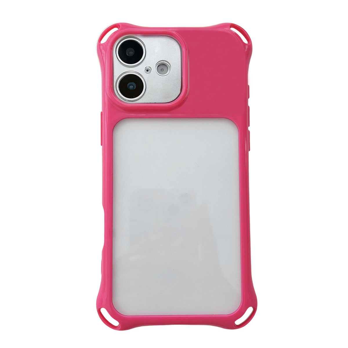 For iPhone 17 Four-corners Lanyard Holes Acrylic Hybrid TPU Phone Case - Rose Red - EDA010222705D