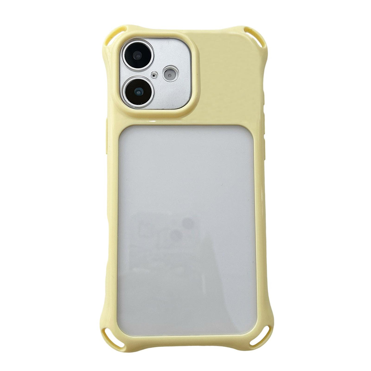 For iPhone 17 Four-corners Lanyard Holes Acrylic Hybrid TPU Phone Case - Yellow - EDA010222705E