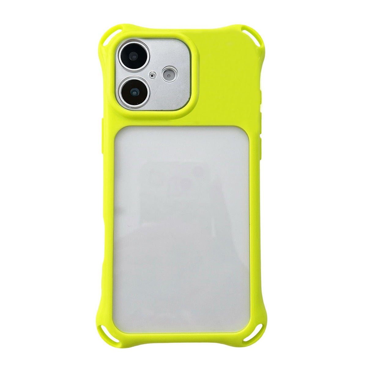 For iPhone 17 Four-corners Lanyard Holes Acrylic Hybrid TPU Phone Case - Lemon Green - EDA010222705F