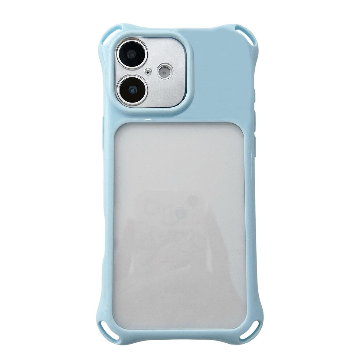 For iPhone 17 Four-corners Lanyard Holes Acrylic Hybrid TPU Phone Case - Light Blue - EDA010222705G